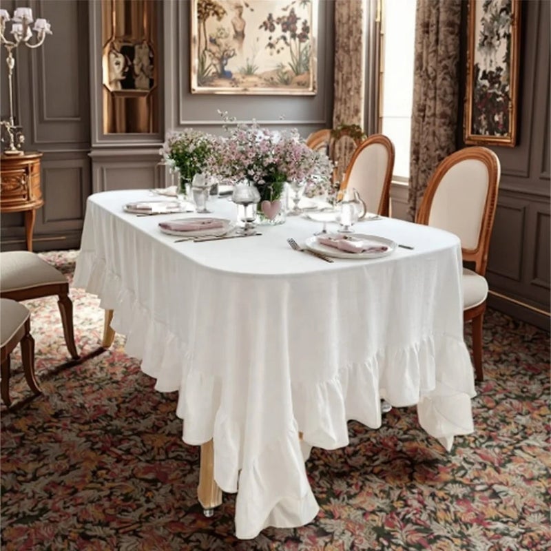 Bluejw Elegant Luxurious French Style Tablecloth Comfortable Multi-Color Pleated Fabric for Home Modern Wedding Holiday Decor - Image 4